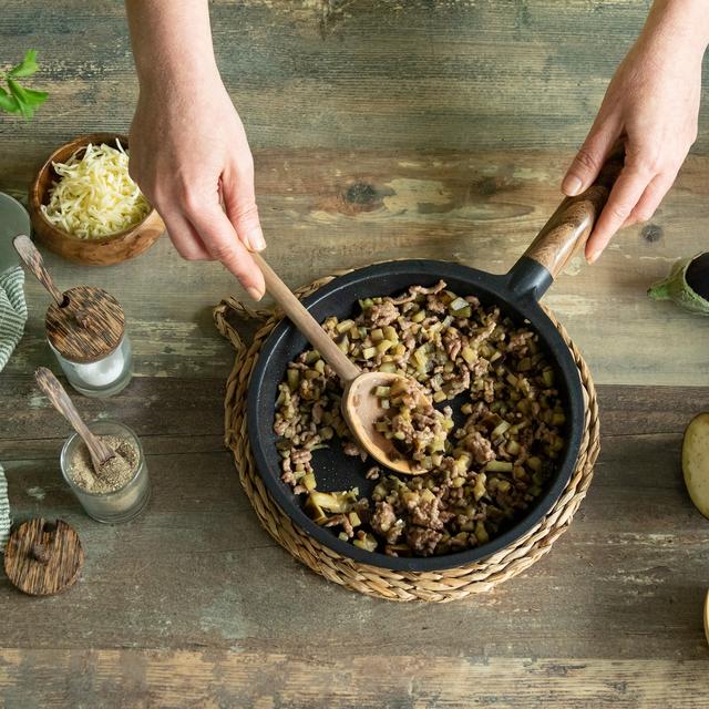 Hojaldre de berenjenas y carne picada