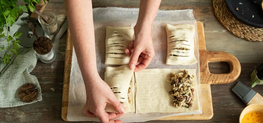 Hojaldre de berenjenas y carne picada