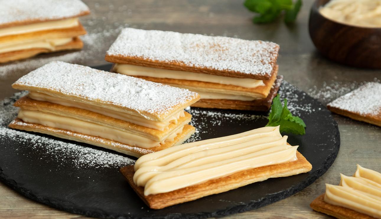 Milhojas de crema pastelera