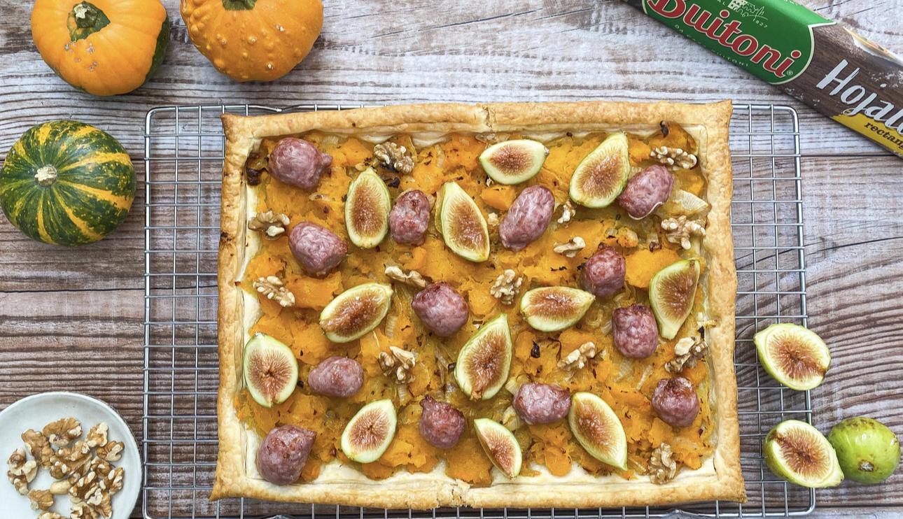 Tarta de higos y hojaldre con calabaza y nueces en Thermomix®(TM6, TM5)