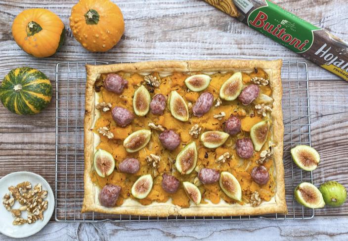 Tarta de higos y hojaldre con calabaza y nueces en Thermomix®(TM6, TM5)