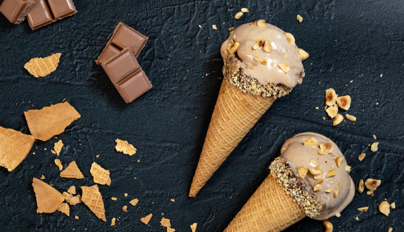 Helado de chocolate praliné