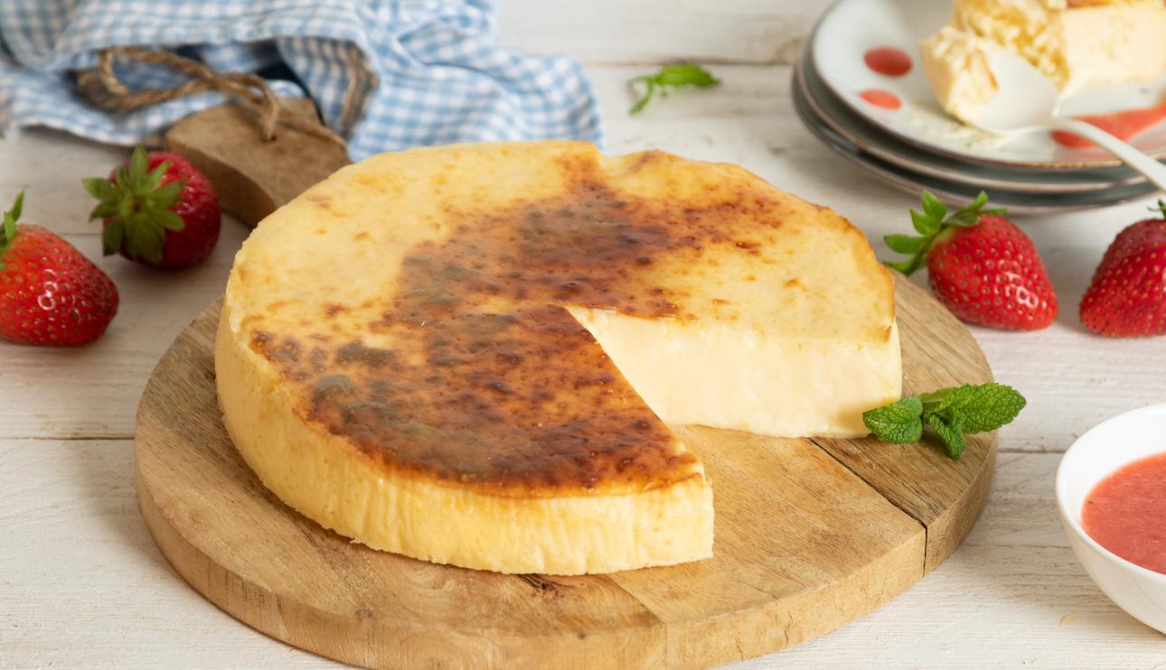 Tarta de queso y limón en freidora de aire