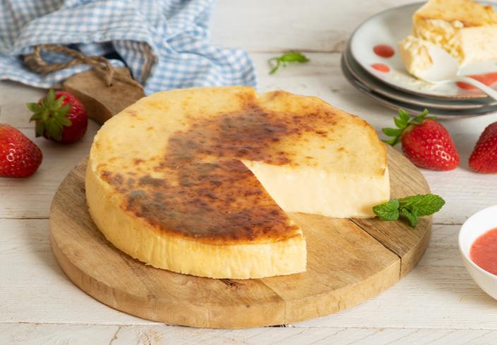 Tarta de queso y limón en freidora de aire