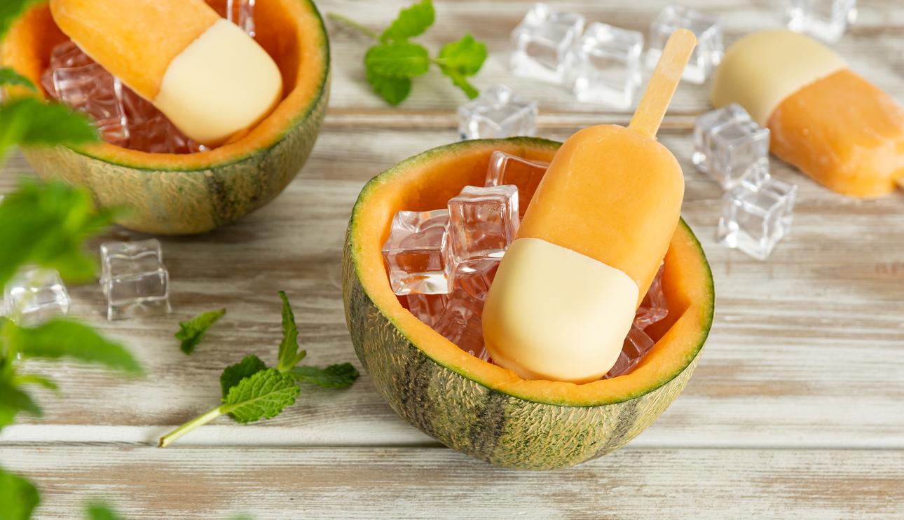 Polos de melón cantalupo