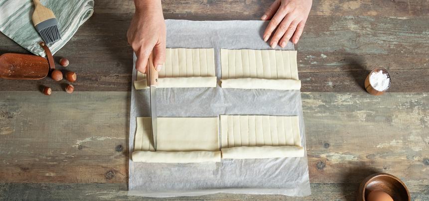 Coronas de hojaldre y chocolate