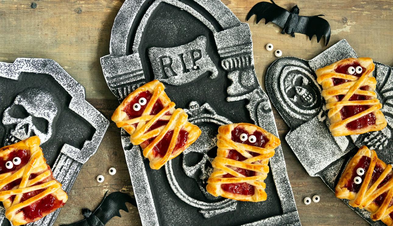 Momias de hojaldre y mermelada