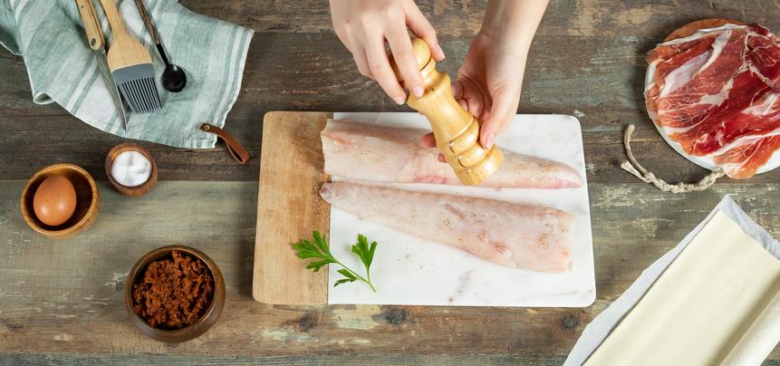 Wellington con rape y jamón Ibérico