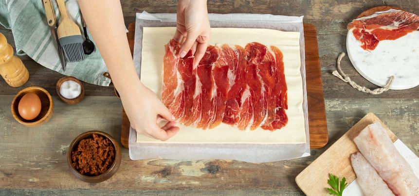 Wellington con rape y jamón Ibérico