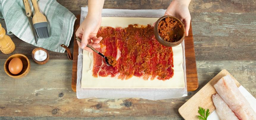 Wellington con rape y jamón Ibérico