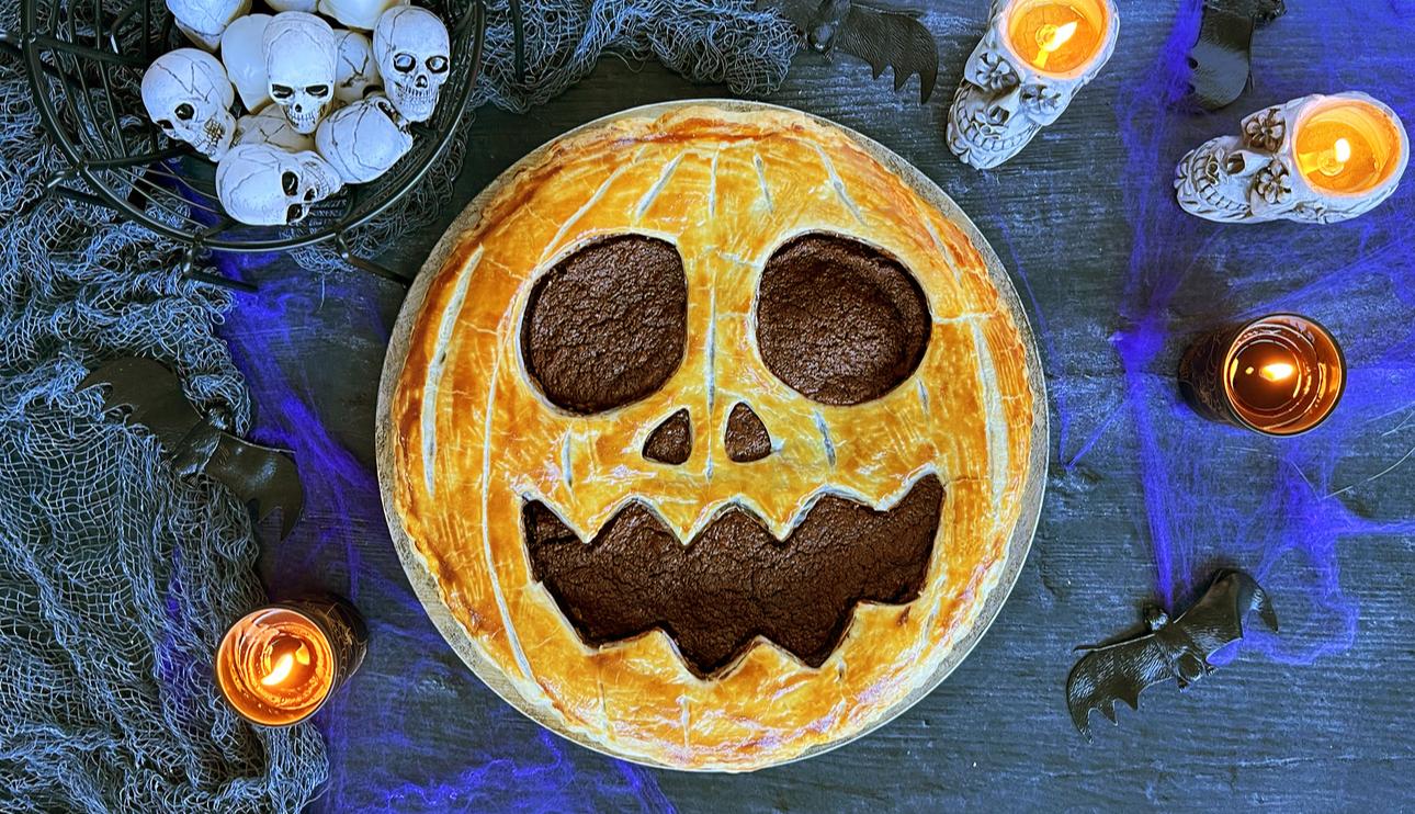 Calabaza de hojaldre y chocolate para Halloween