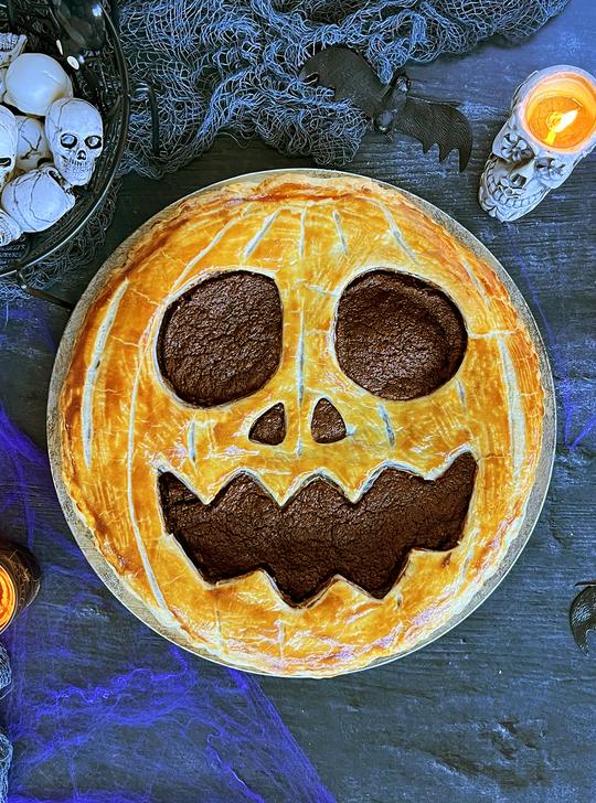 Calabaza de hojaldre y chocolate para Halloween