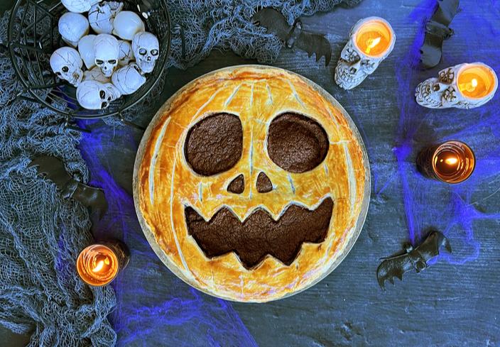 Calabaza de hojaldre y chocolate para Halloween