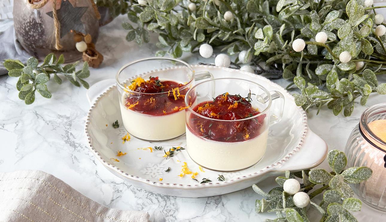 Vasitos de queso de cabra con higos especiados