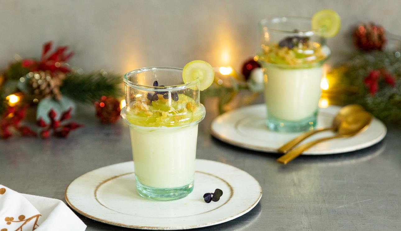 Chupitos de queso manchego, uvas y nueces