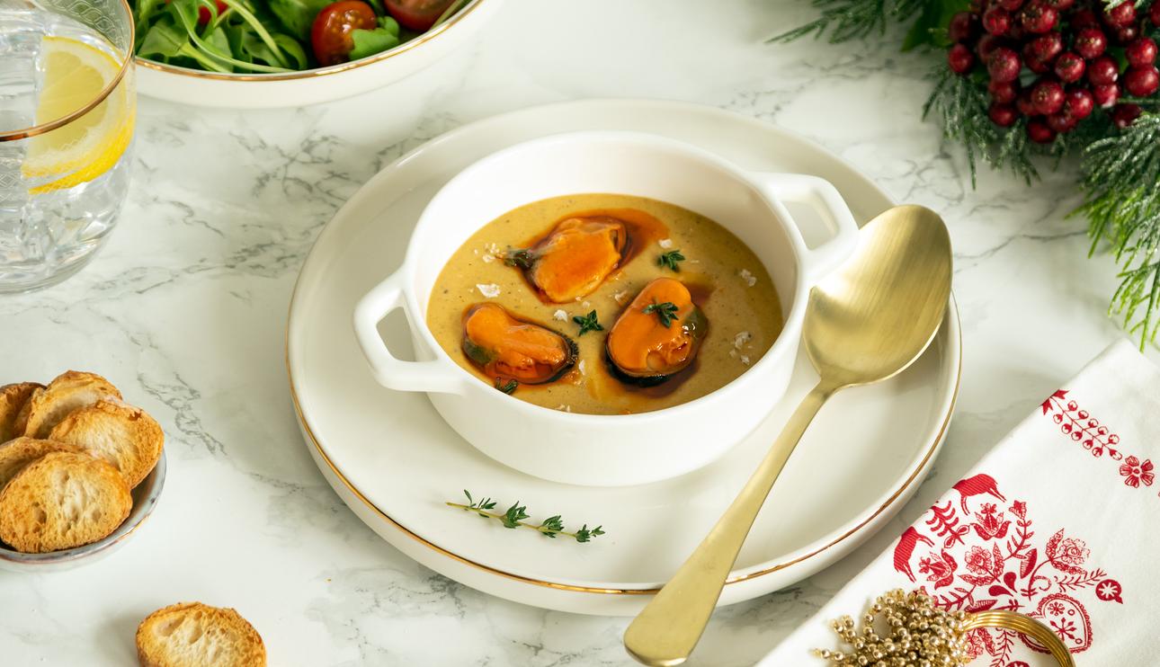Cremoso de mejillones en escabeche