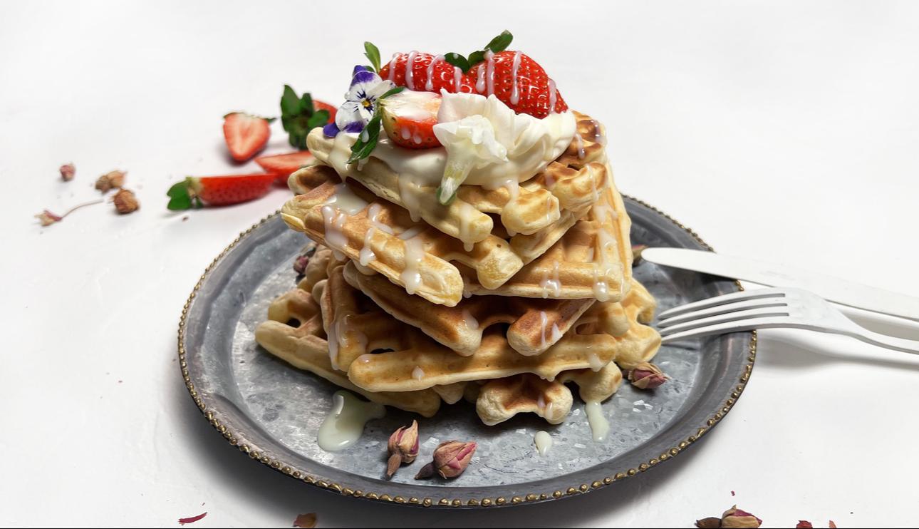 Gofres con crema de mascarpone