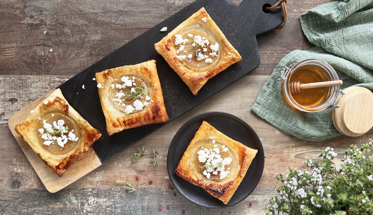Tarta Tatin de cebolla fácil