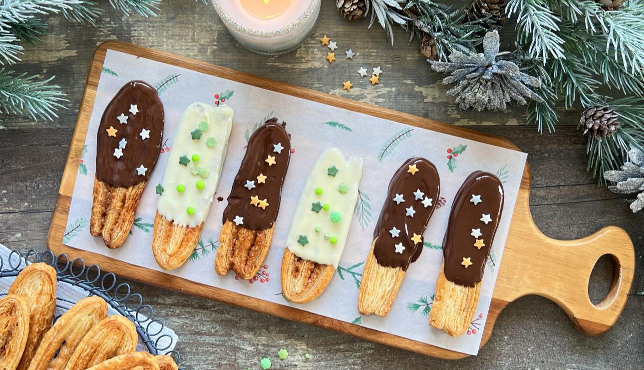 Palitos de hojaldre con chocolate