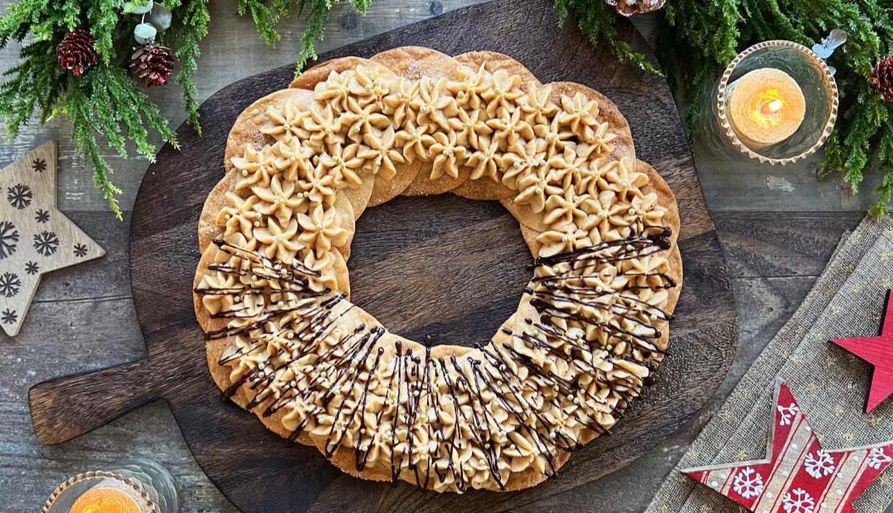 Corona de Navidad con obleas