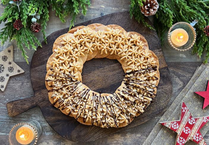 Corona de Navidad con obleas