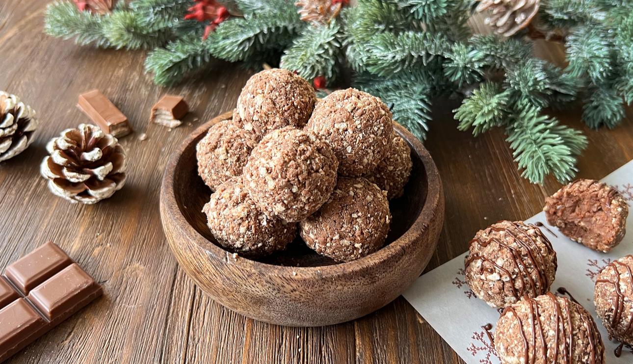 Trufas de chocolate con leche y Kit Kat