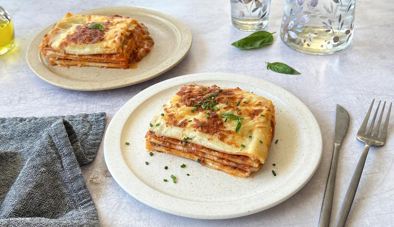 Lasaña en freidora de aire