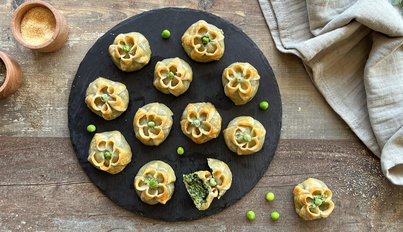 Flores de obleas rellenas