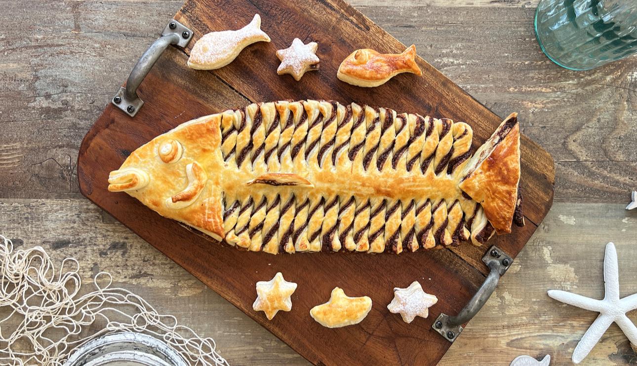 Pez de hojaldre y chocolate