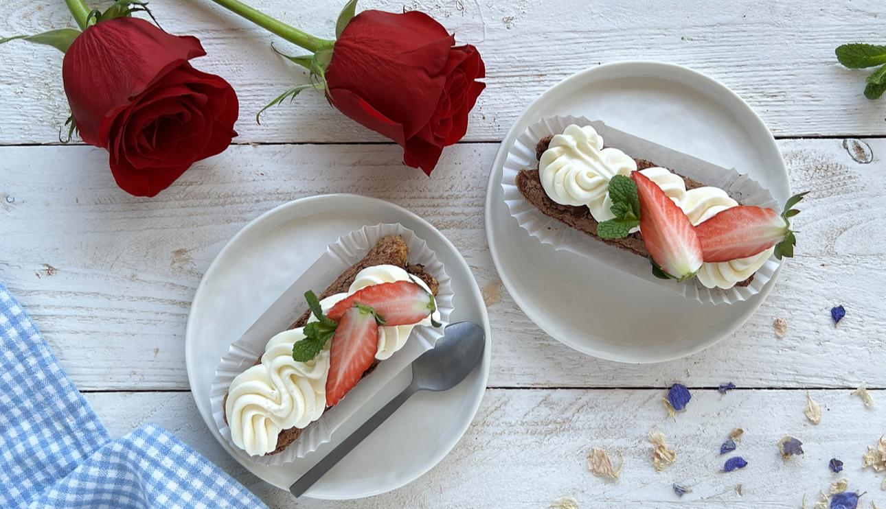 Mini tiramisú con fresas