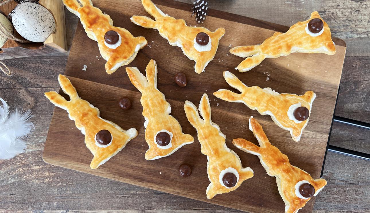 Conejitos de hojaldre con nata