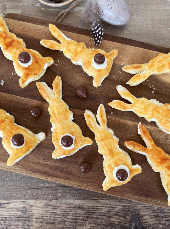 Conejitos de hojaldre con nata