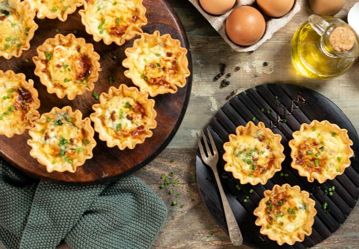 Tartaletas de pera y queso azul