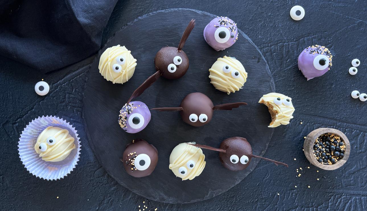 Trufas de calabaza y chocolate monstruosas