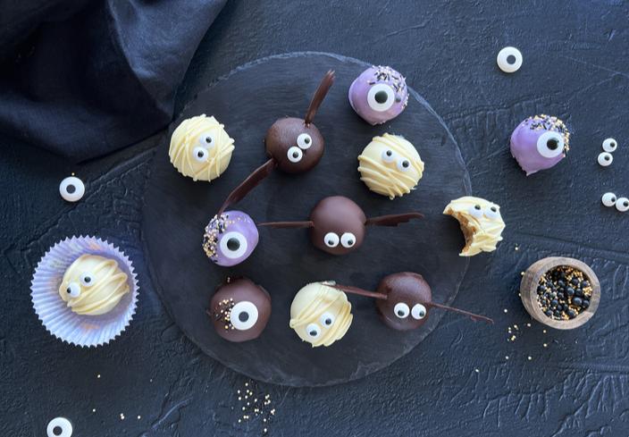 Trufas de calabaza y chocolate monstruosas
