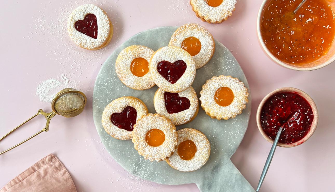 Galletas rellenas de mermelada