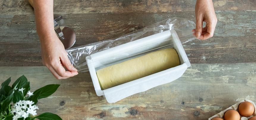 Brioche de chocolate blanco y té matcha