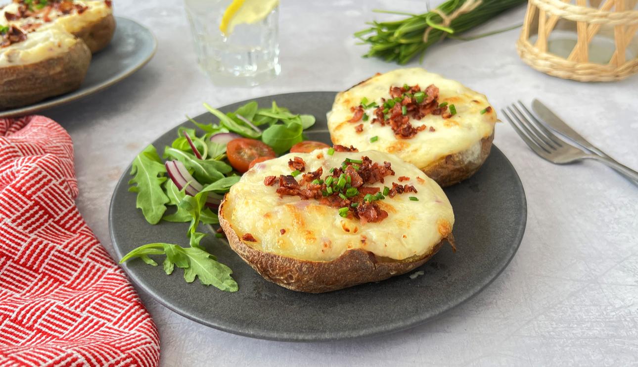 Patatas rellenas en freidora de aire