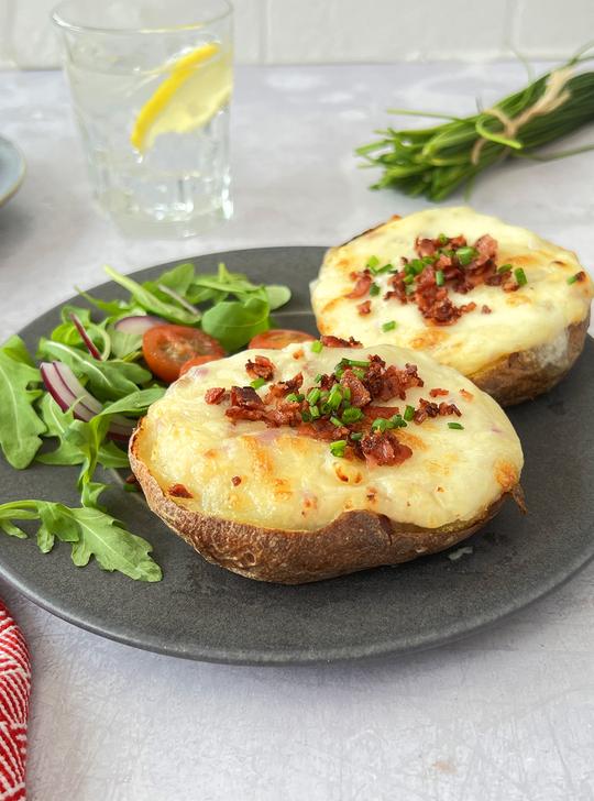 Patatas rellenas en freidora de aire