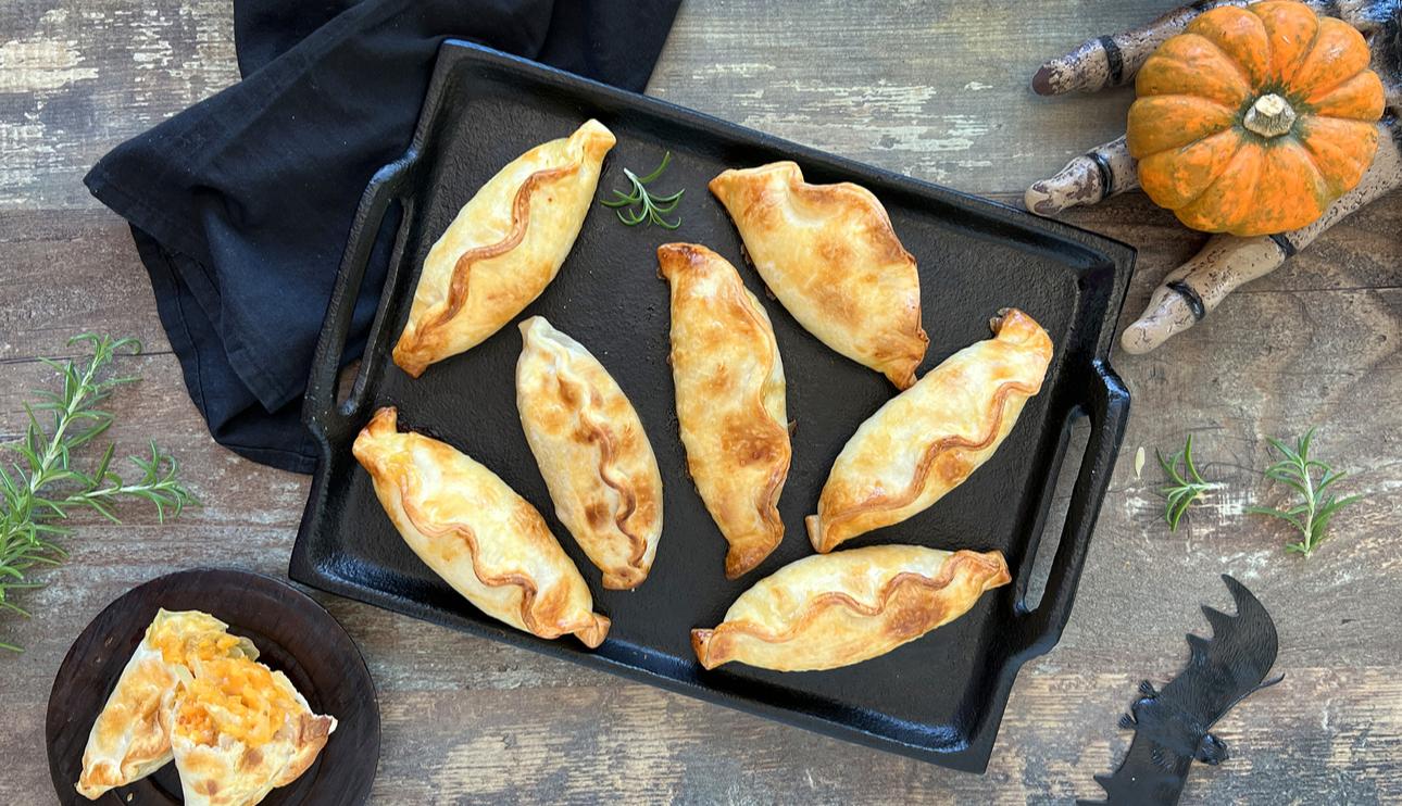 Empanadas de calabaza, cebolla y queso
