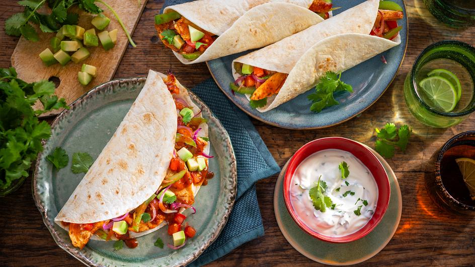 Avocado Hähnchen Fajitas