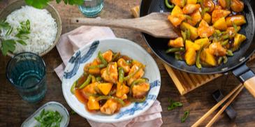 Gebackenes Hähnchen süß-sauer