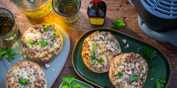 Champignon-Pizza Brötchen im Airfryer