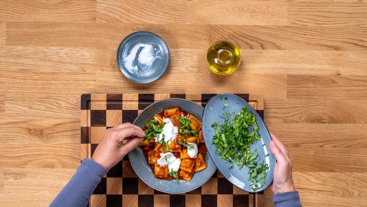 Ravioli mit Burrata