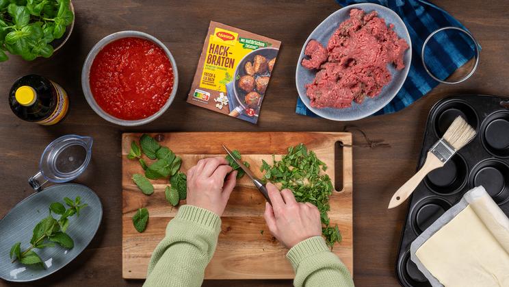 Hackfleisch-Blätterteig-Törtchen