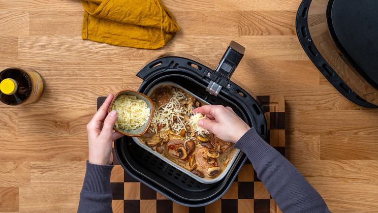Gratinierte Schweinemedaillons im Airfryer