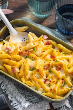 Nudel-Schinken-Gratin im Airfryer