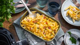 Nudel-Schinken-Gratin im Airfryer