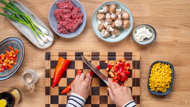 Cremige Hackfleischpfanne mit Gemüse