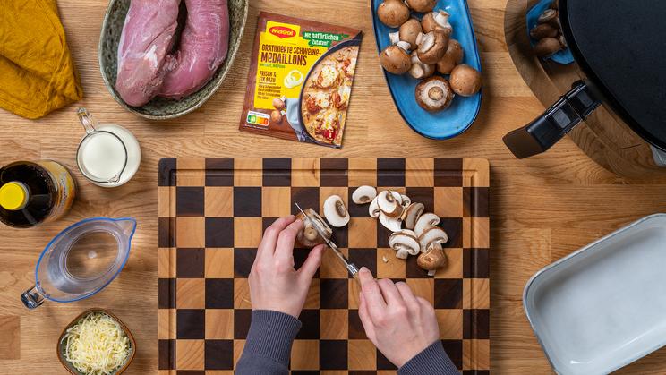 Gratinierte Schweinemedaillons im Airfryer